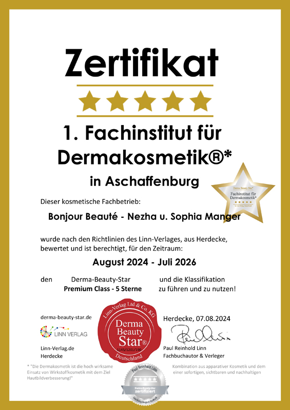 Urkunde Dermastar Bonjour Beauté